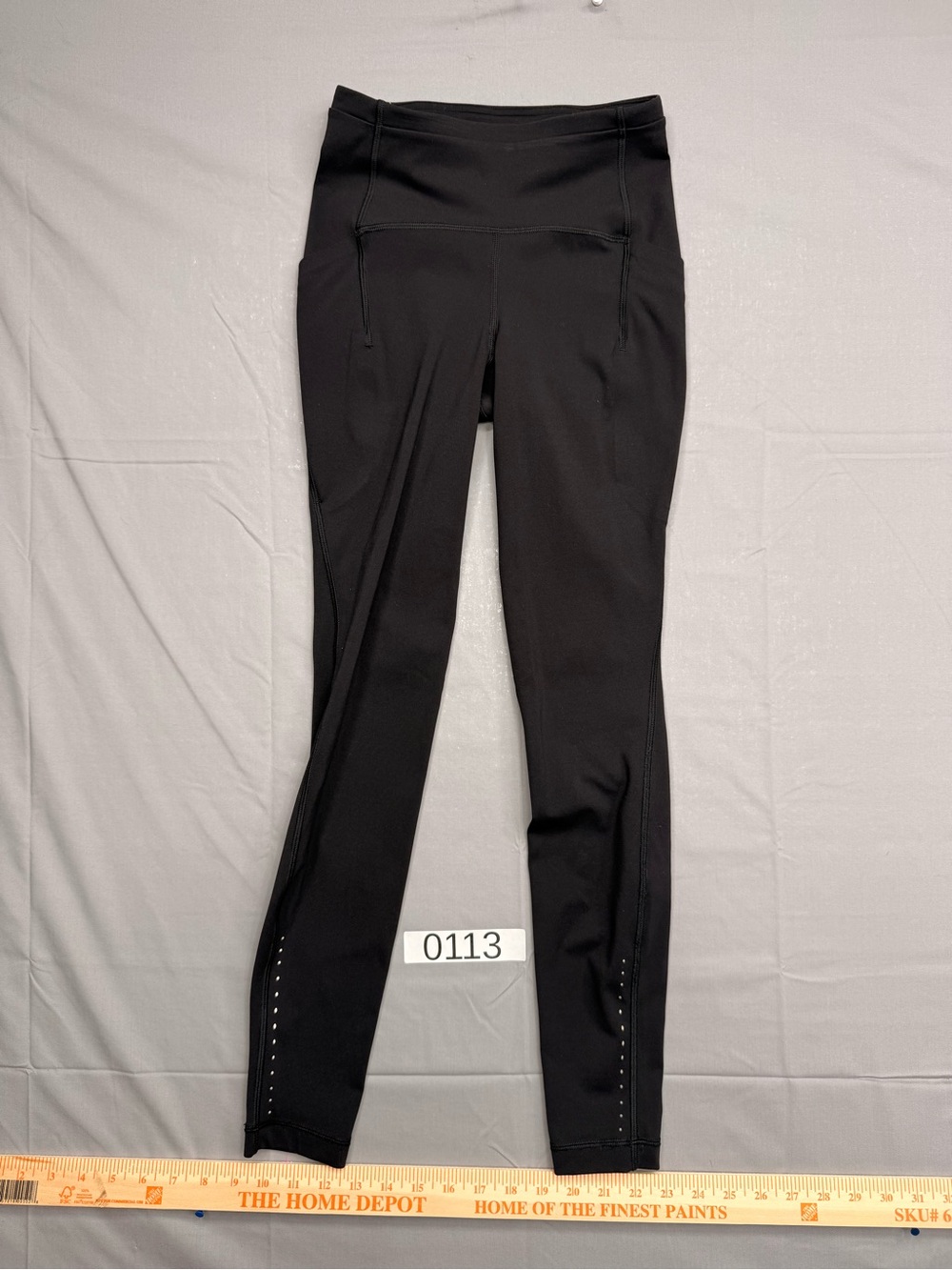 lululemon athletica Black High-Rise Leggings with Ankle Perforation